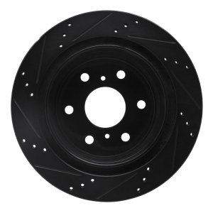 Ford F-250 Brake Rotor (1) - Front Right - R1 Concepts - Drilled & Slotted - Black - `97-`02